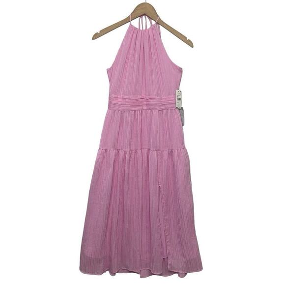 ASTR The Label Pink Tiered Gauze Halter Dress Womens Size Small NWT $138 - Picture 1 of 10